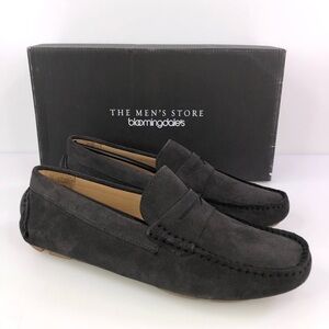 The Men's Store at Bloomingdale's Men's Penny Loafer Drivers Suede Charcoal